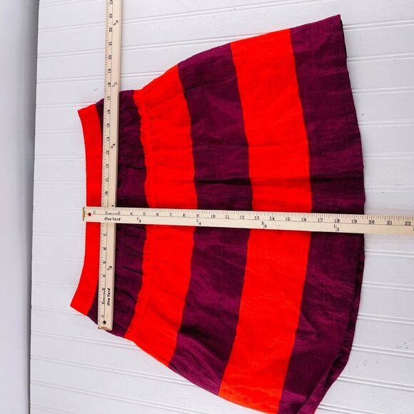 LOFT Womens Striped A-Line Skirt Size S Red & Purple Cotton Blend - Picture 4 of 6